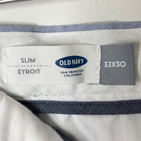 Old Navy Men's Slim Chino Dress Pants 32 Chambray Blue Trousers Cotton Mid Rise - Picture 6 of 8